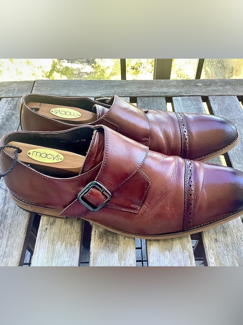 Stacy Adams Duncan Cap Toe Buckle Monk Strap Shoes - men's size 12